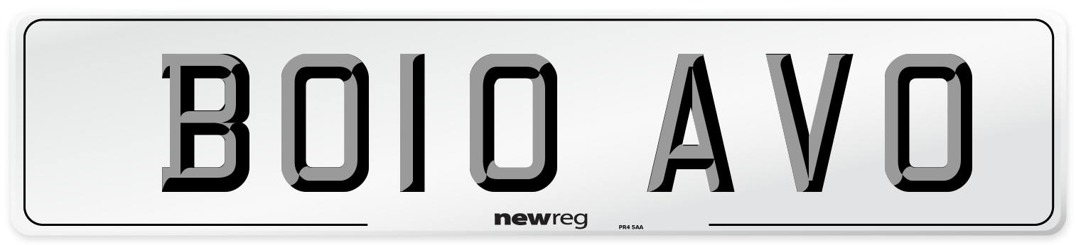 BO10 AVO Number Plate from New Reg